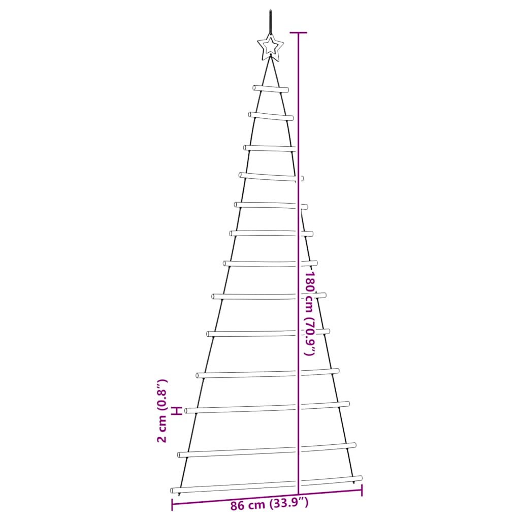 ?Hanging Christmas Tree with Top Star 86x180 cm Natural Branch