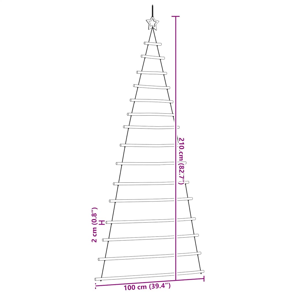 ?Hanging Christmas Tree with Top Star 100x210 cm Natural Branch