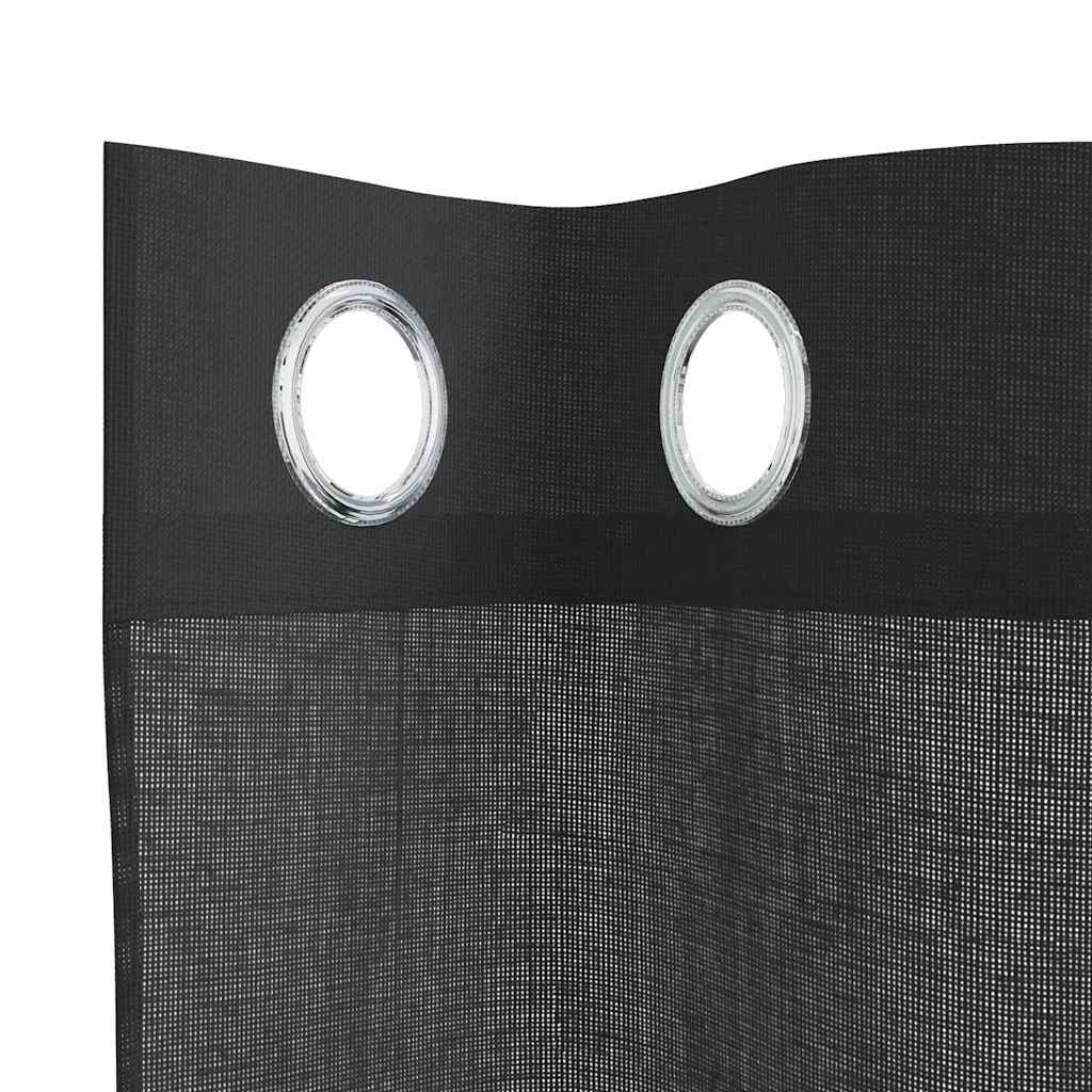 Voile Curtains with Grommets 2 pcs Black 140x245 cm