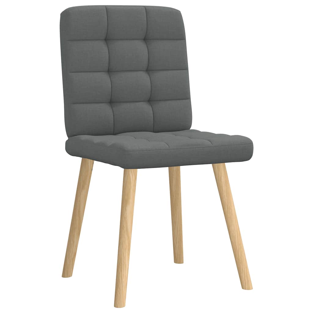 Dining Chairs 4 pcs Dark Grey Fabric