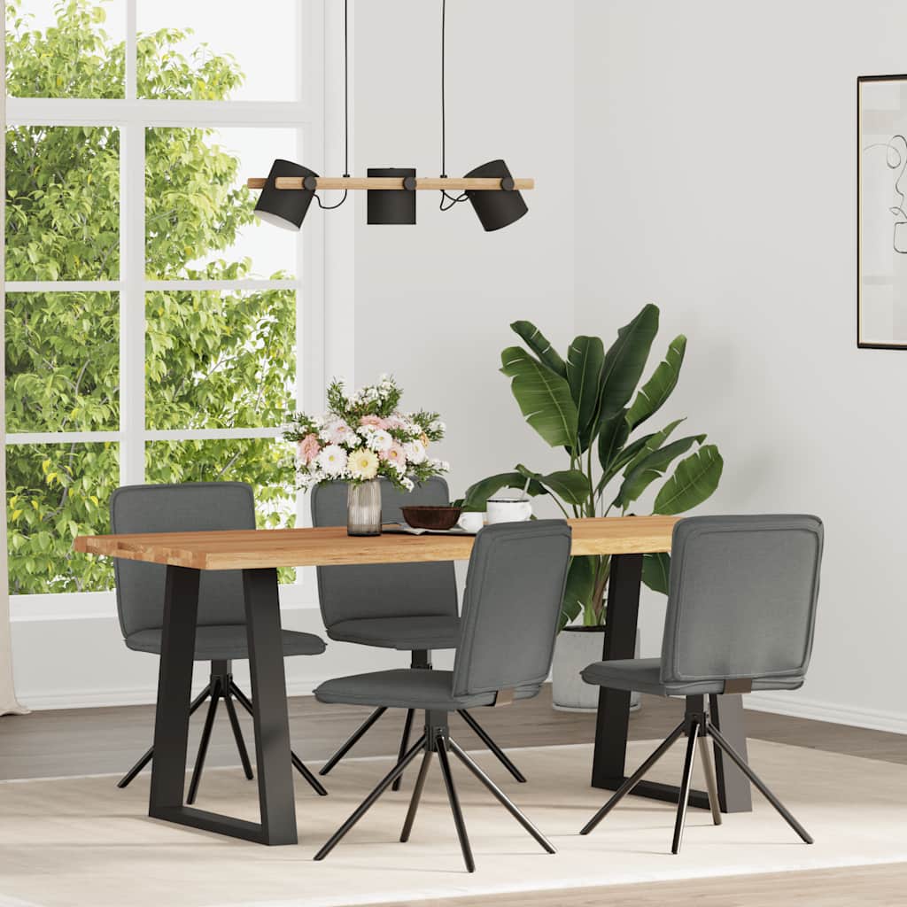 Dining Chairs 4 pcs Dark Grey Fabric