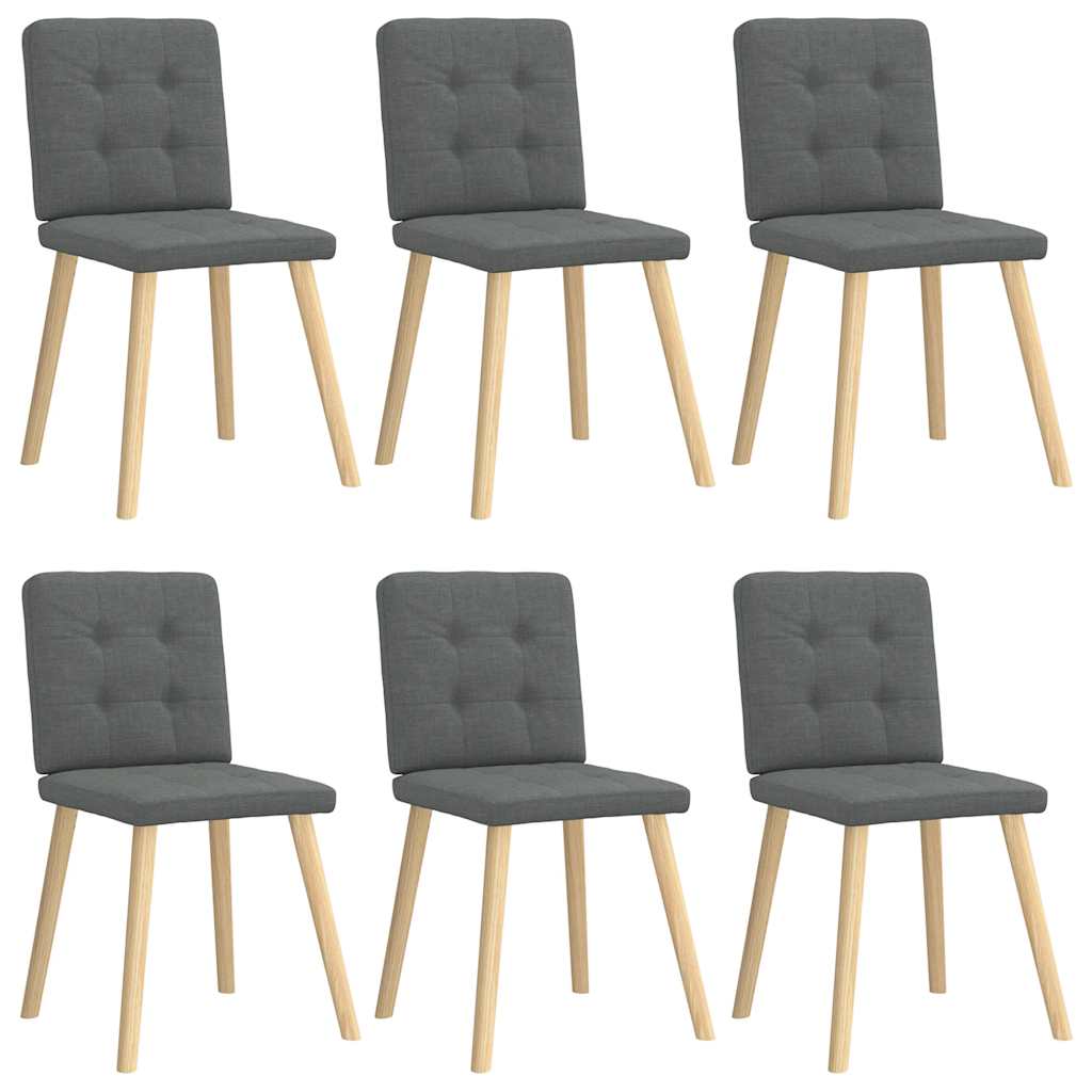 Dining Chairs 6 pcs Dark Grey Fabric