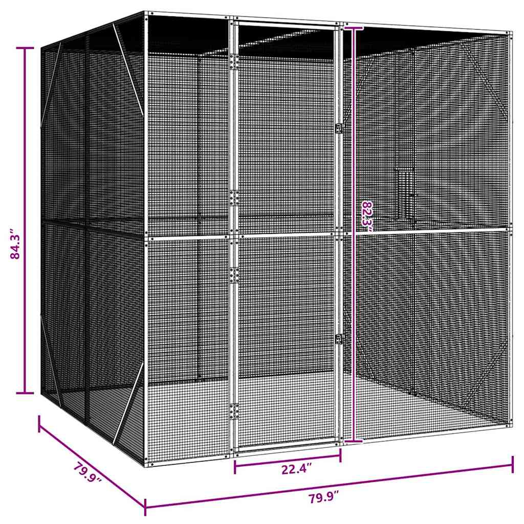 Bird Cage Anthracite 209 x 202 x 214 cm Galvanised steel