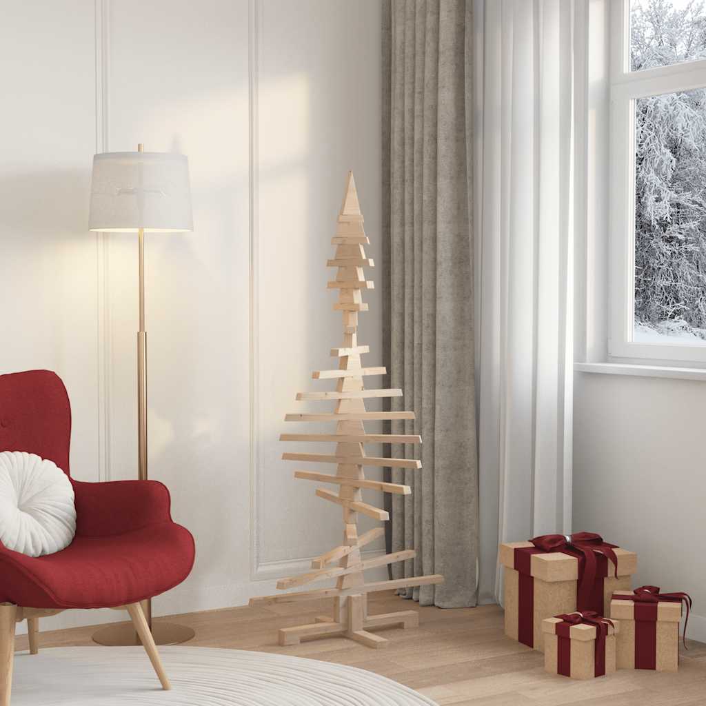Wooden Christmas Tree Solid Pine Wood Natural with Unfinished