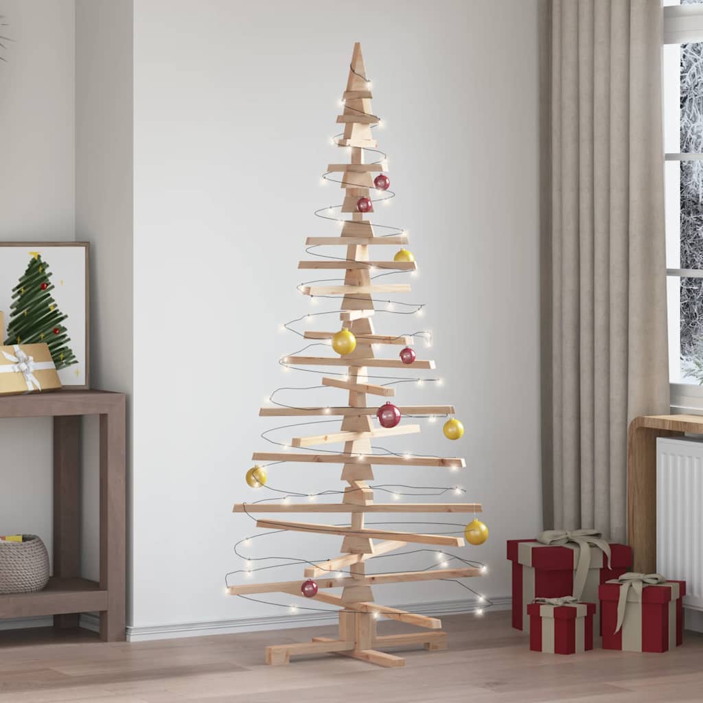 Wooden Christmas Tree Solid Pine Wood Natural with Unfinished