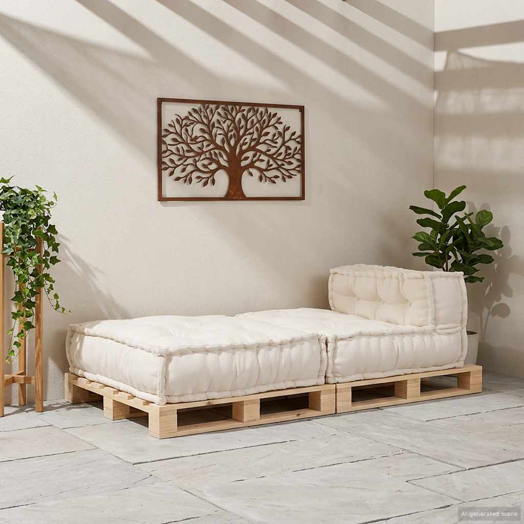 Modular Sofa Unit Cream 70x70x54 Fabric