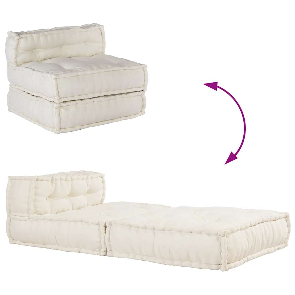 Modular Sofa Unit Cream 70x70x54 Fabric
