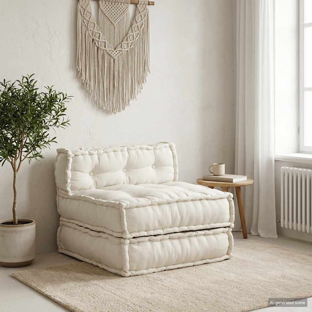 Modular Sofa Unit Cream 70x70x54 Fabric