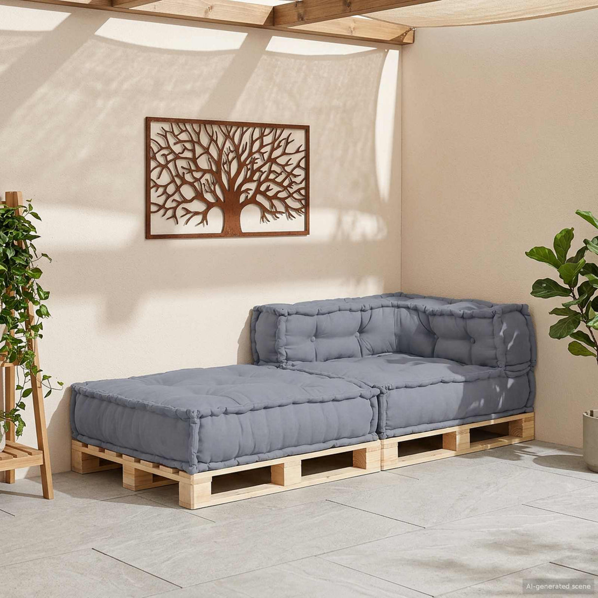 Modular Sofa Unit Grey 70 x 70 x 56 cm Fabric