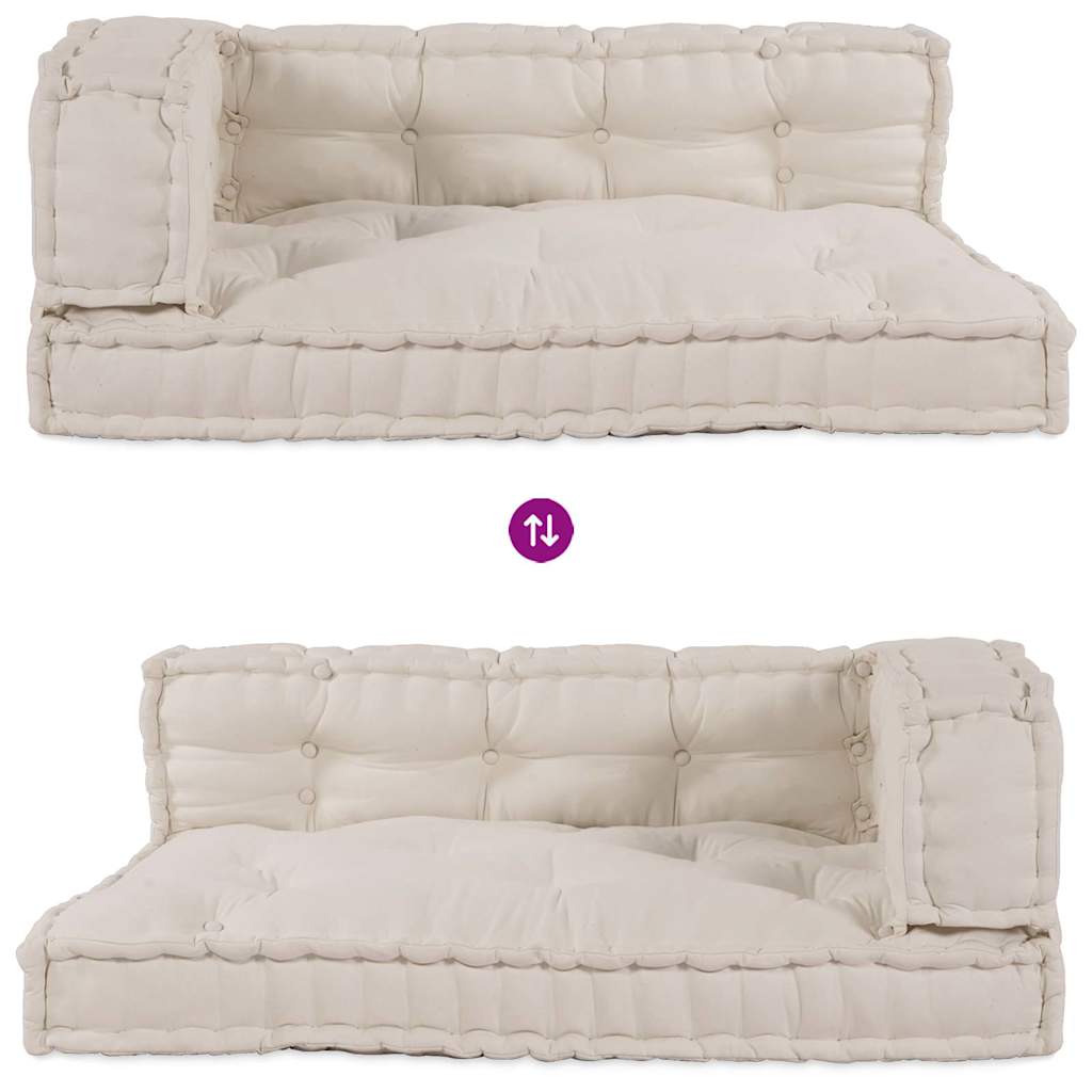 Pallet Sofa Cushion 3 pcs Cream 120 x 80 x 34 cm Fabric