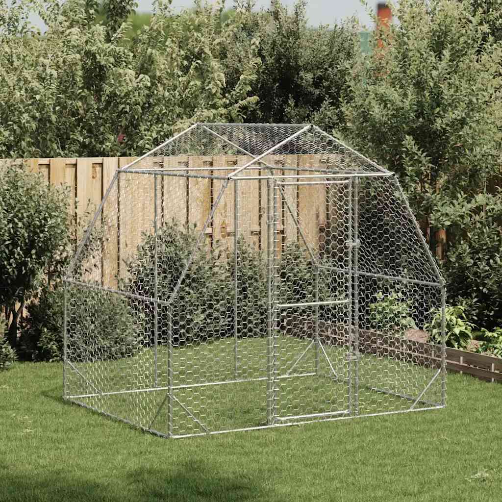 Chicken Run 2.5x2x2.25 m Galvanised Steel