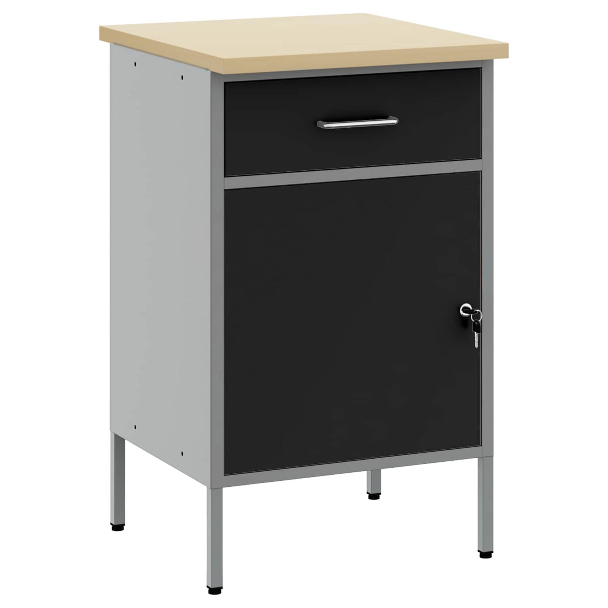 Work Bench with Drawer with Lock Black and Grey 50 x 55 x 85 cm
