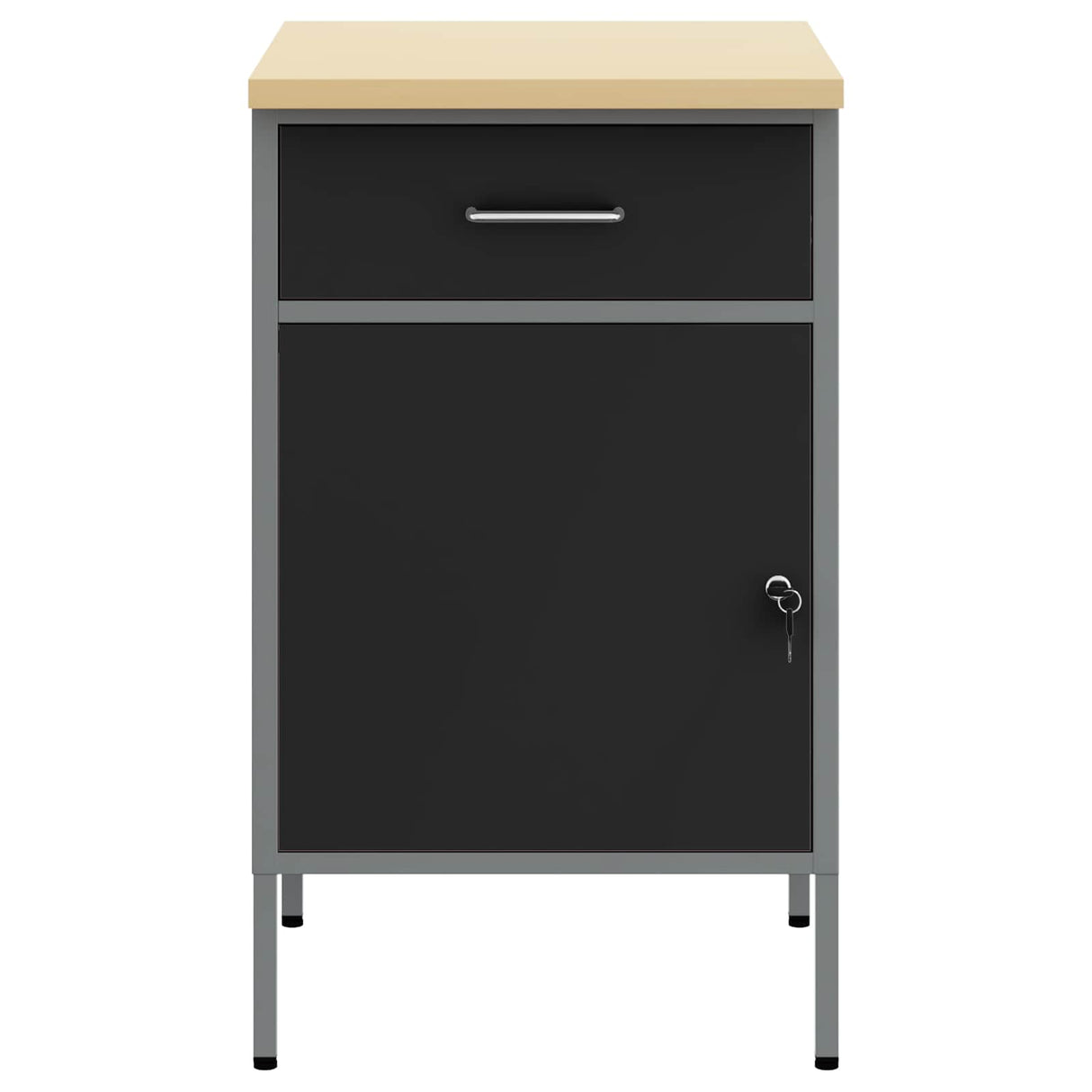 Work Bench with Drawer with Lock Black and Grey 50 x 55 x 85 cm