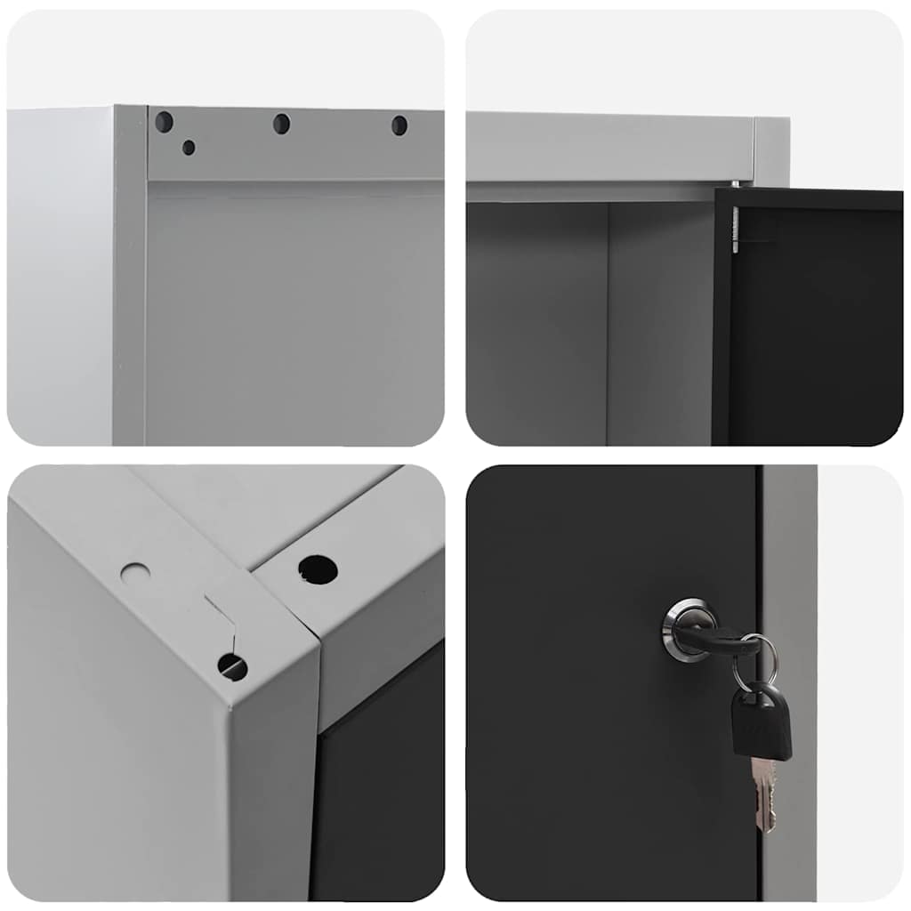 Tool Cabinet with Shelf Black and Grey 50 x 20 x 55 cm Steel