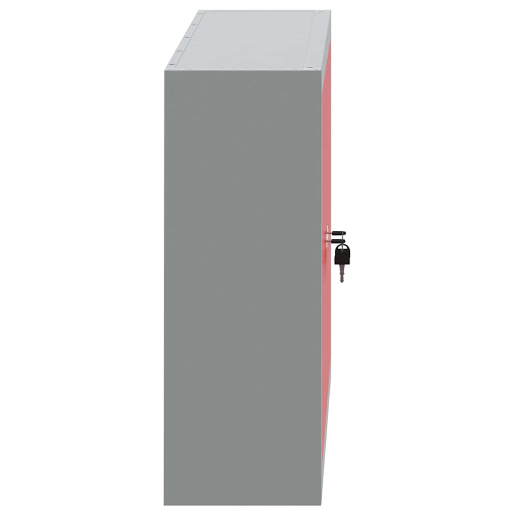 Tool Cabinet with Shelf Red and Grey 100 x 20 x 55 cm Steel