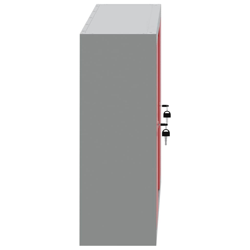 Tool Cabinet with Shelf Red and Grey 100 x 20 x 55 cm Steel
