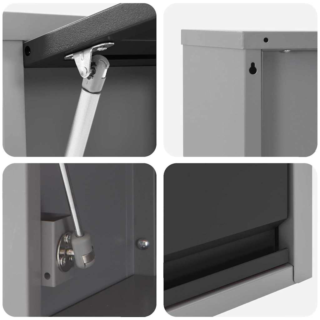 Tool Cabinet with Storage Black and Grey 100 x 25 x 35 cm Steel