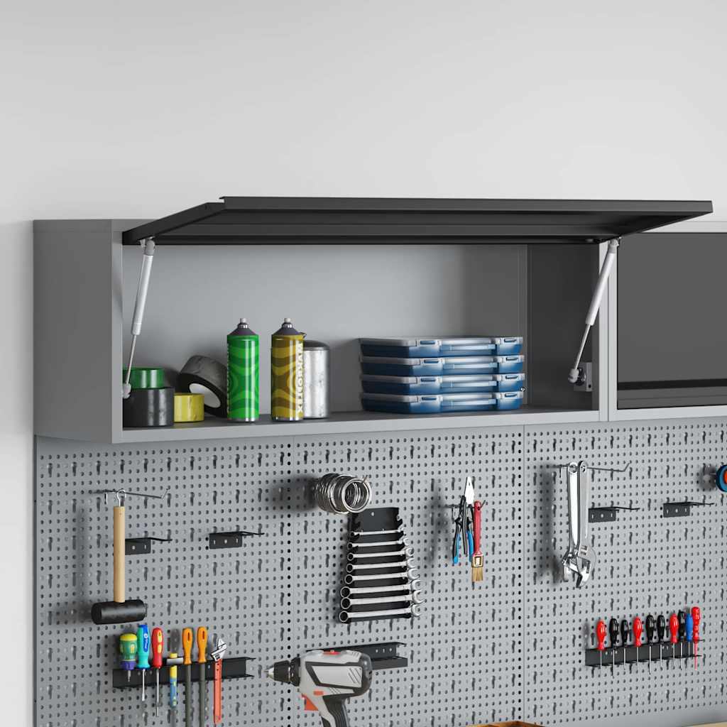 Tool Cabinet with Storage Black and Grey 100 x 25 x 35 cm Steel