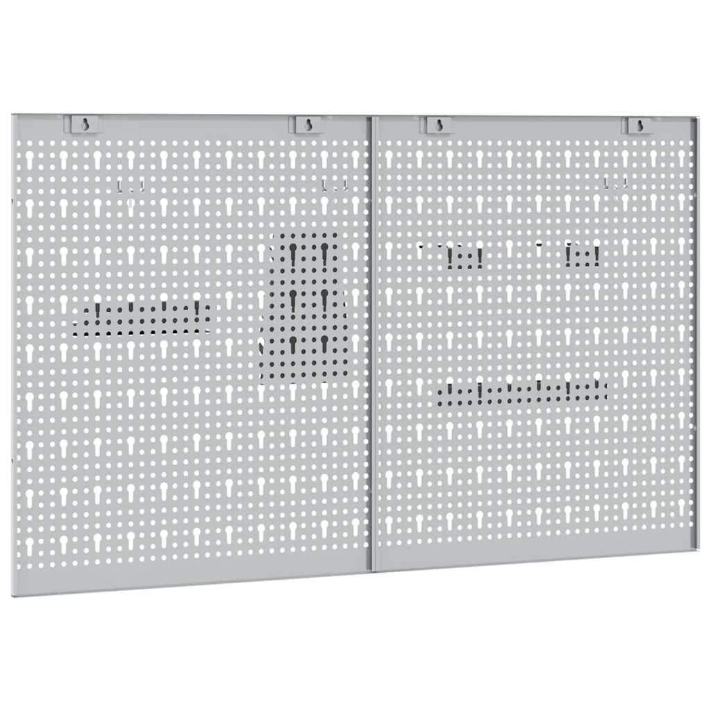 Tool Wall Panel 2 pcs Grey 100 x 1 x 60 cm Steel