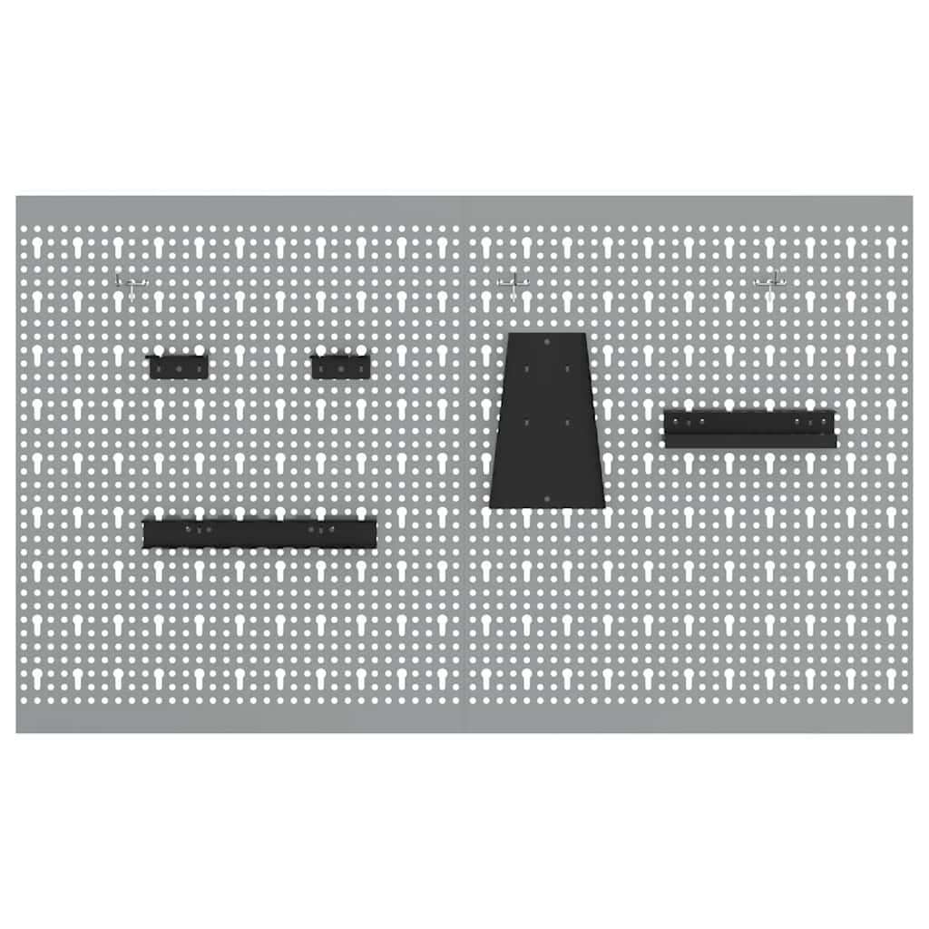 Tool Wall Panel 2 pcs Grey 100 x 1 x 60 cm Steel