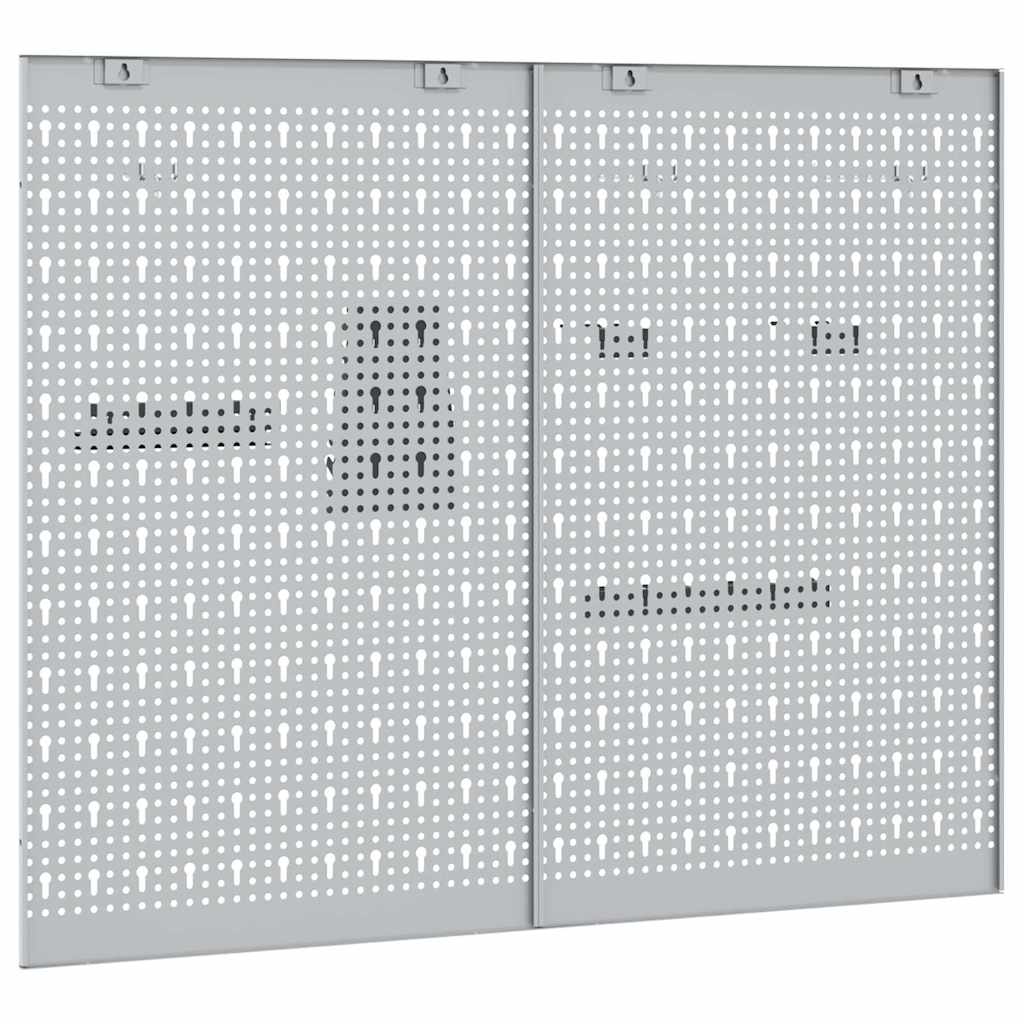 Tool Wall Panel 2 pcs Grey 100 x 1 x 80 cm Steel