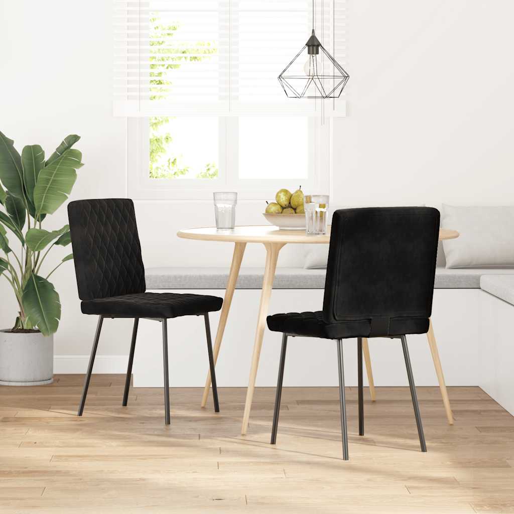 Dining Chairs 2 pcs Black Velvet