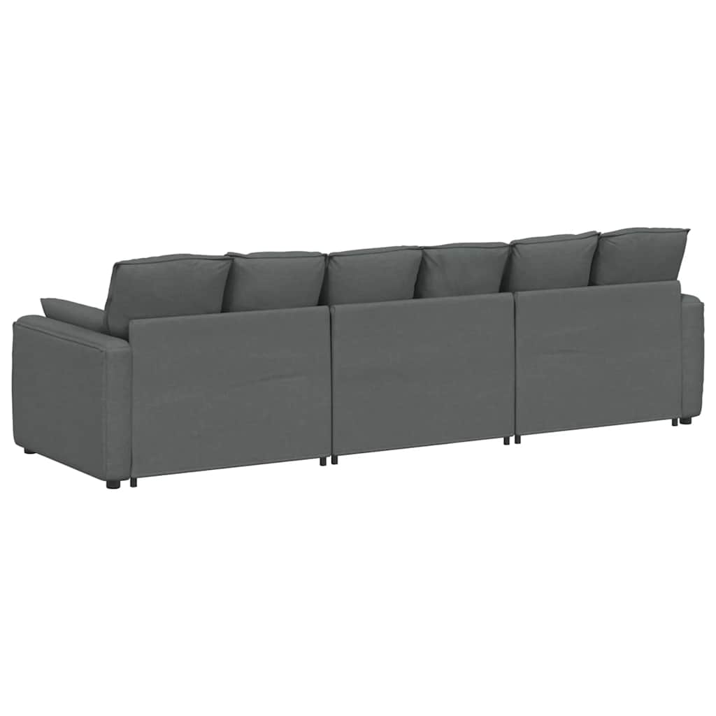 Modular Sofa with Cushions Dark Grey