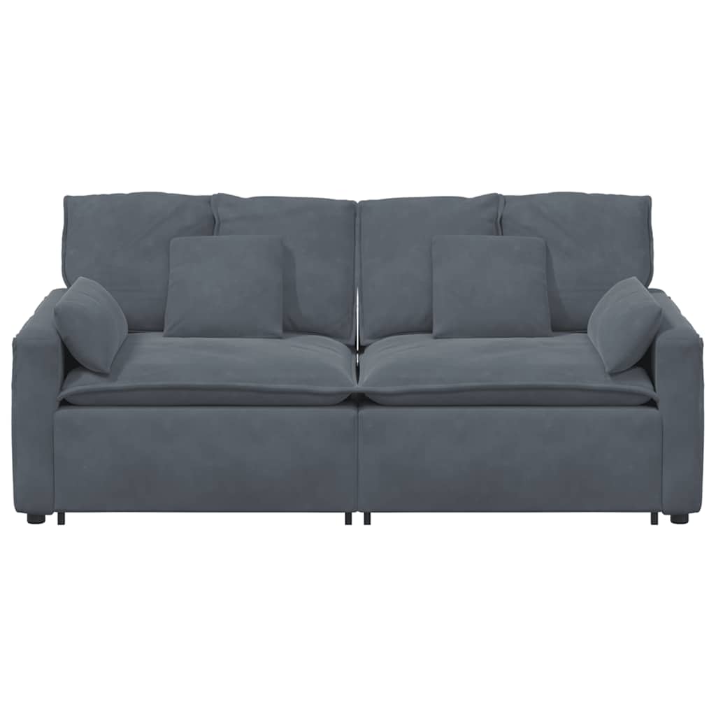 Modular Sofa with Cushions Dark Grey