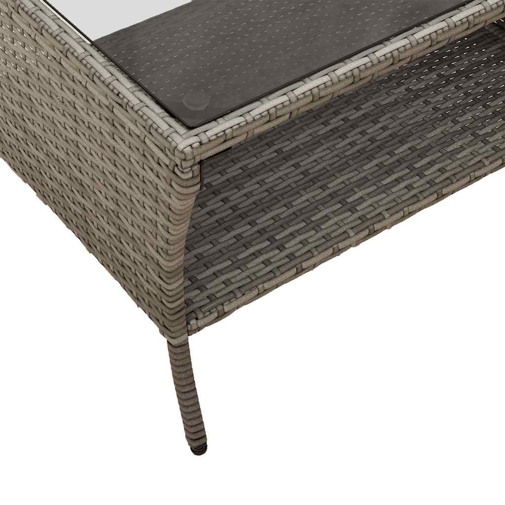 6 Piece Garden Sofa Set with Cushions Grey Poly Rattan