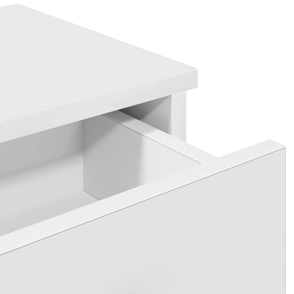 Wall Shelf with Drawers White 60x28x15 cm Engineered Wood