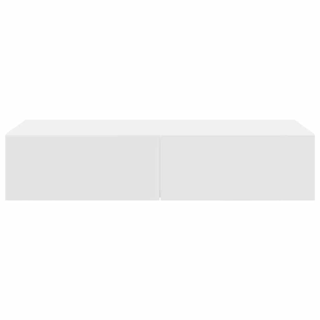 Wall Shelf with Drawers White 80x33x17 cm Engineered Wood
