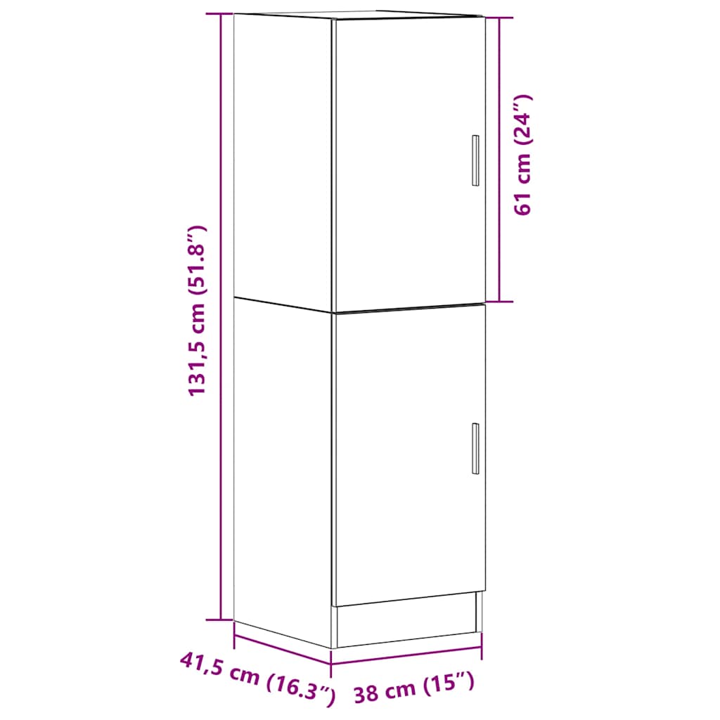 Kitchen Cabinet Black 38x41,5x131,5 cm Engineered Wood