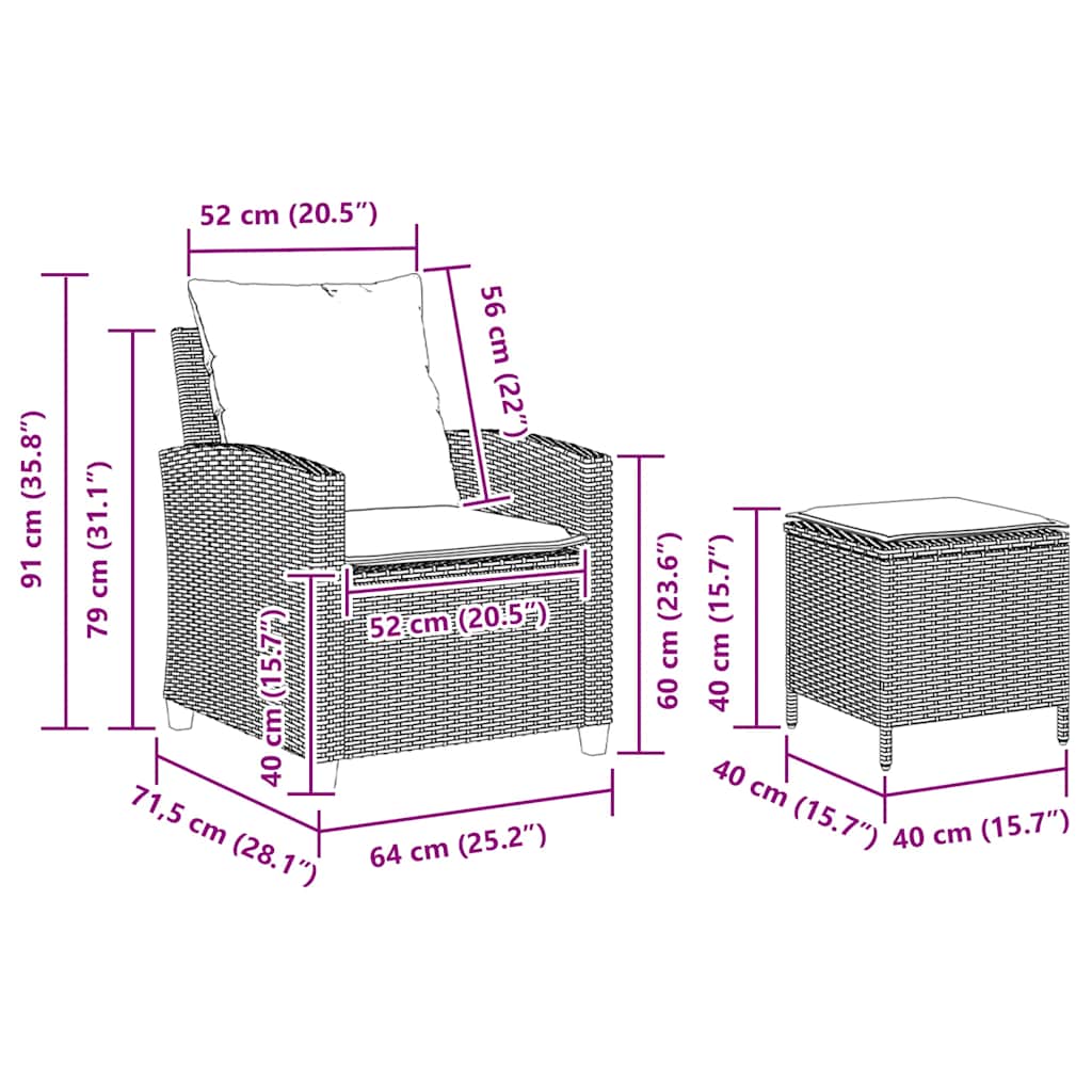 4 Piece Garden Sofa Set with Cushions Grey Poly Rattan