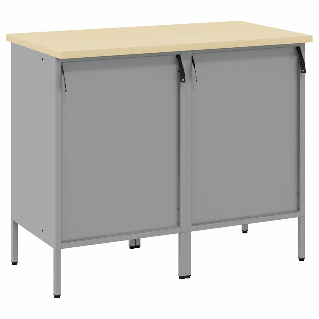 Work Cabinet with Drawer 2 pcs Red and Grey 100 x 55 x 85 cm