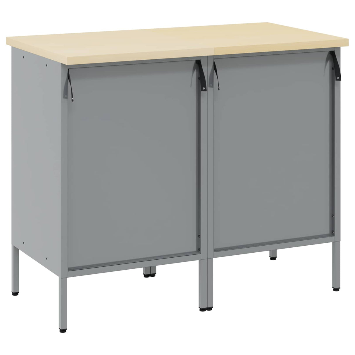 Work Cabinet with Drawer 2 pcs Black and Grey 100 x 55 x 85 cm