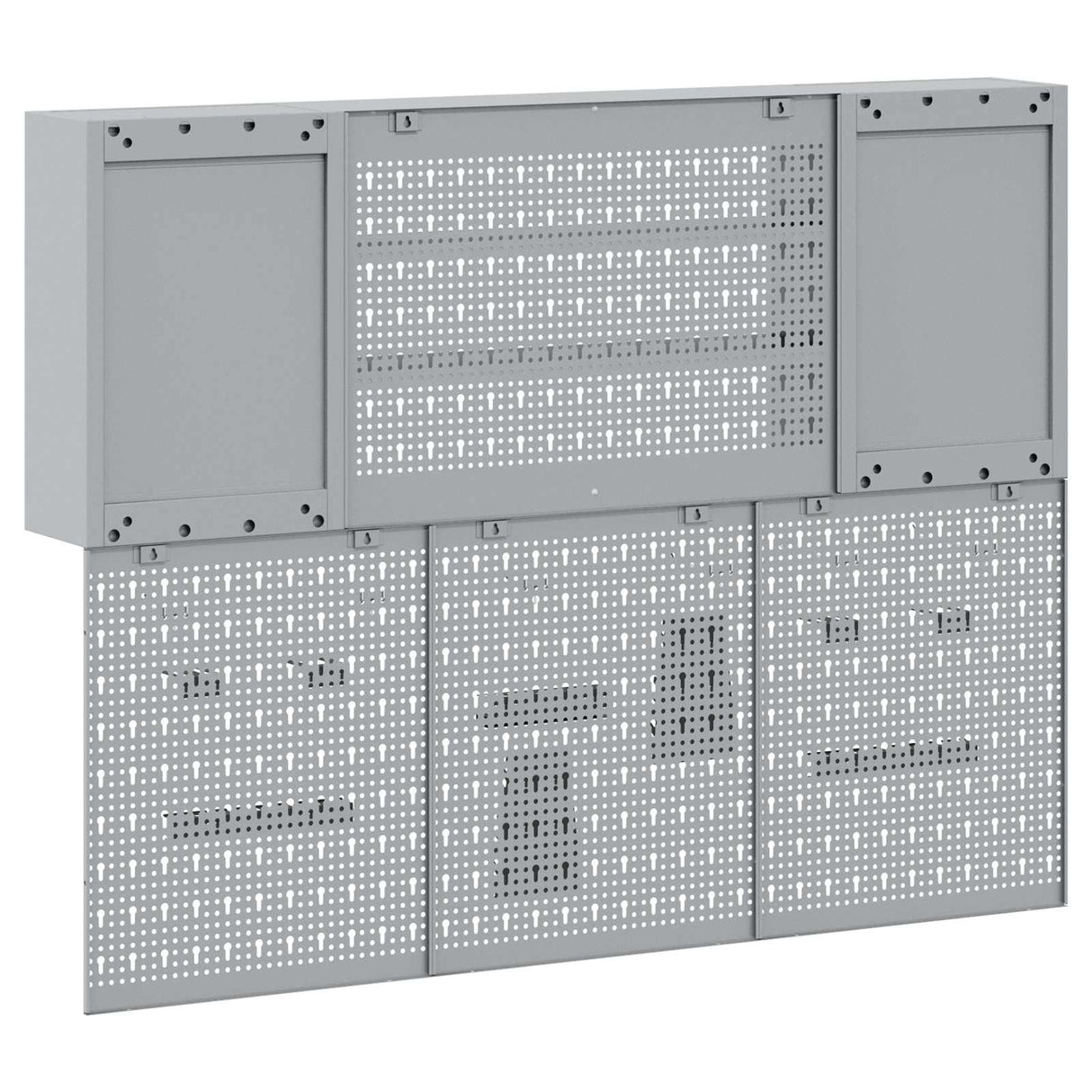Tool Cabinet Set with Shelf 6 pcs Red Powder-Coated Steel