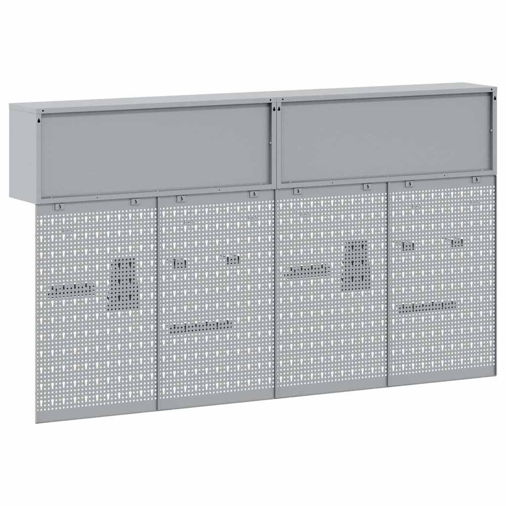 Tool Cabinet Set with Shelf 6 pcs Black Powder-Coated Steel