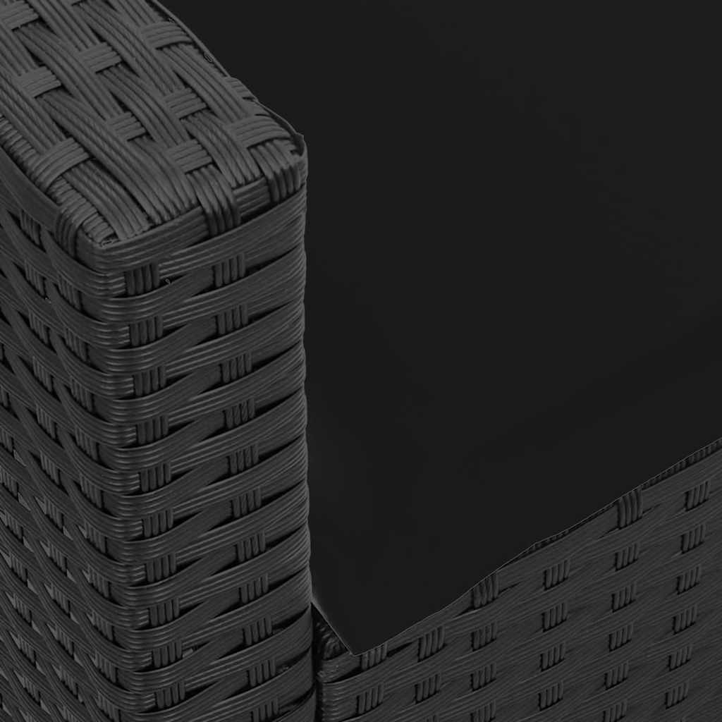 Garden Sofa 5-Seater with Cushions Black Poly Rattan