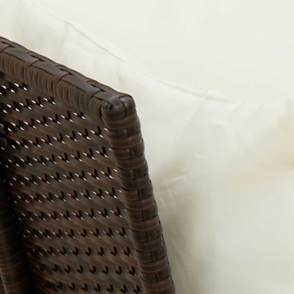 Garden Sofa with Cushions Brown Poly Rattan