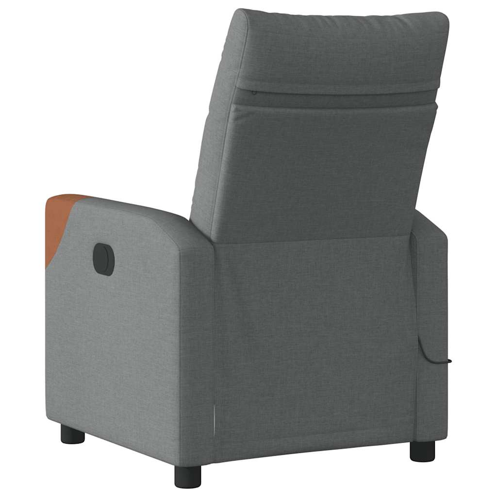 Massage Recliner Chair Dark Grey Fabric