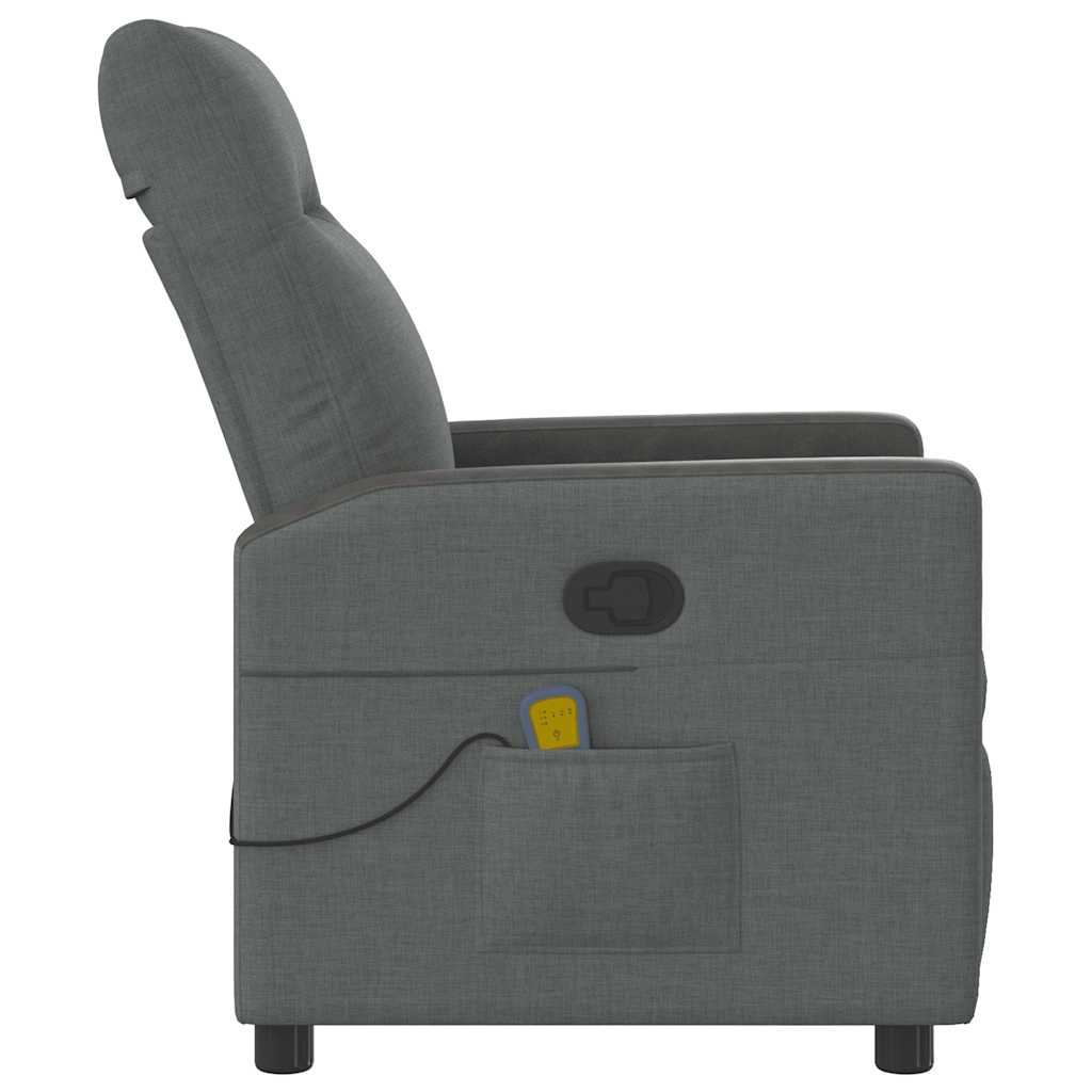 Massage Recliner Chair Dark Grey Fabric
