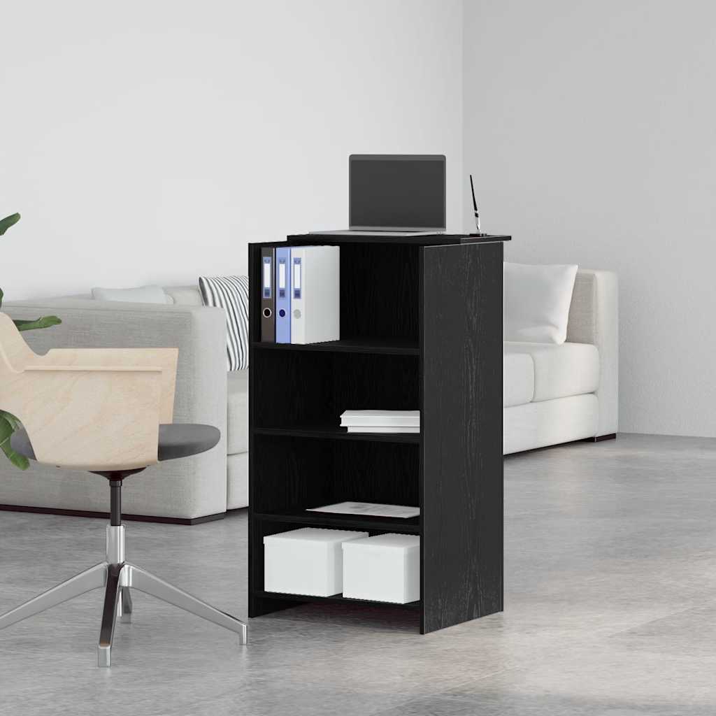 Reception Desk Black 55x50x103.5 cm Engineered Wood