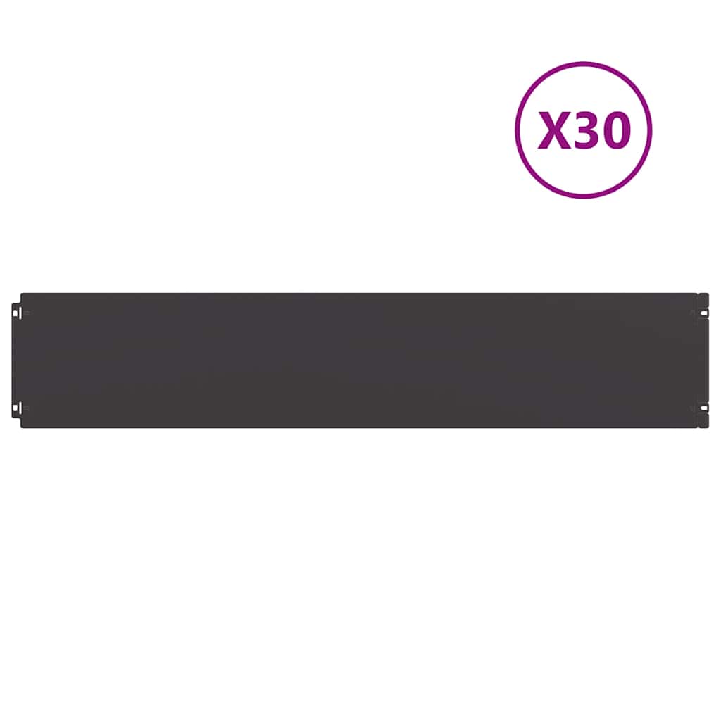 Lawn Edging 30 pcs 20 x 103 cm Cold-rolled steel Black
