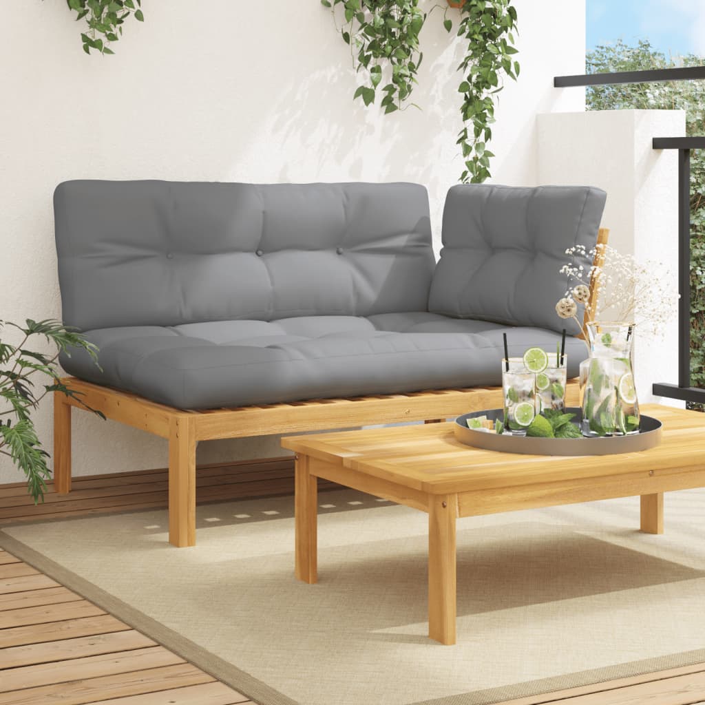Garden Pallet Corner Sofa with Cushions Solid Wood Acacia