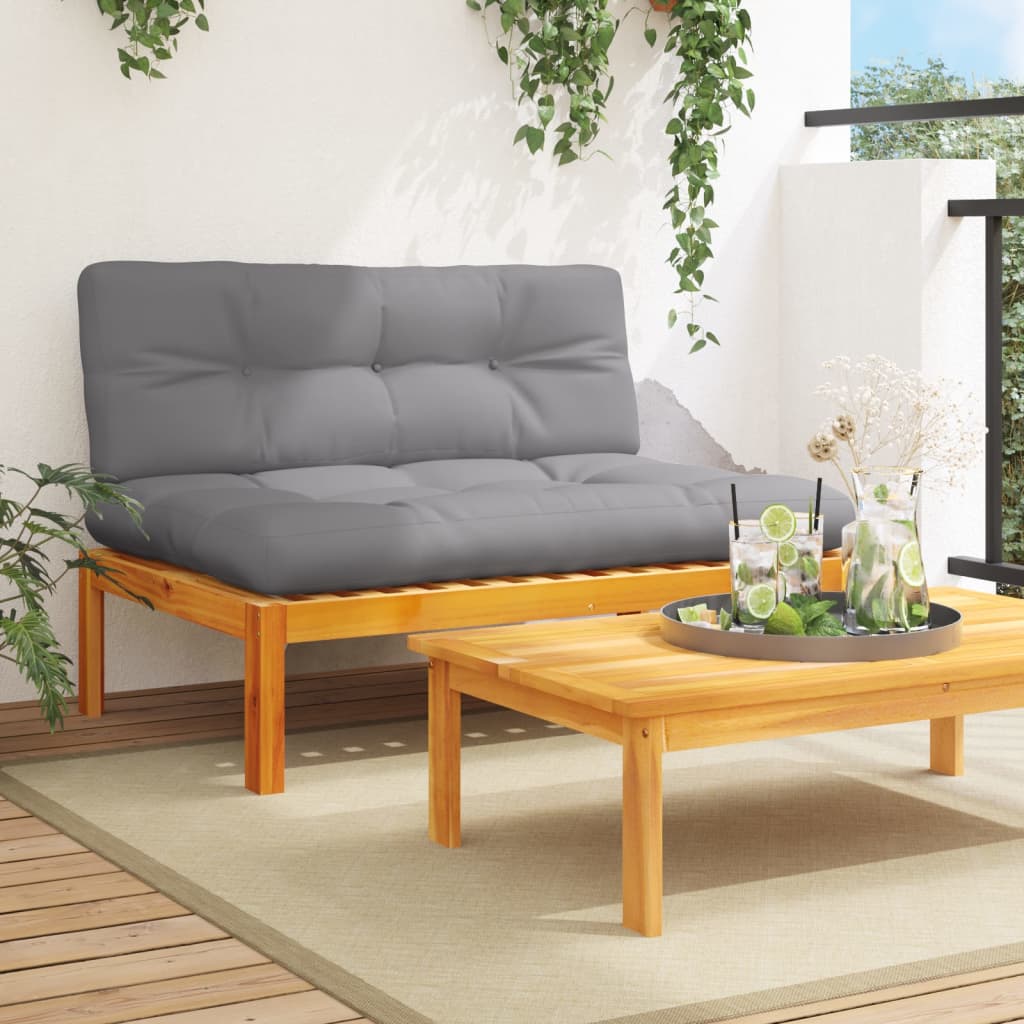 Garden Pallet Middle Sofa with Cushions Solid Wood Acacia