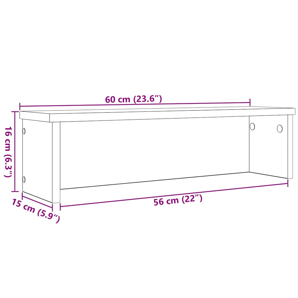 Kitchen Rack Stackable White 60x15x16 cm Engineered Wood