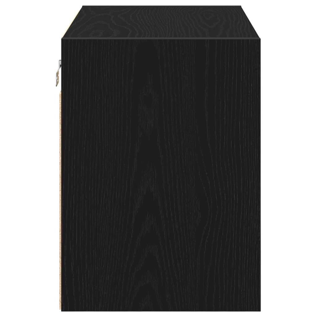 Garage Wall Cabinets 2 pcs Black Engineered Wood