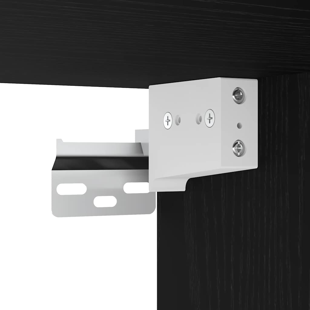 Garage Wall Cabinets 2 pcs Black Engineered Wood