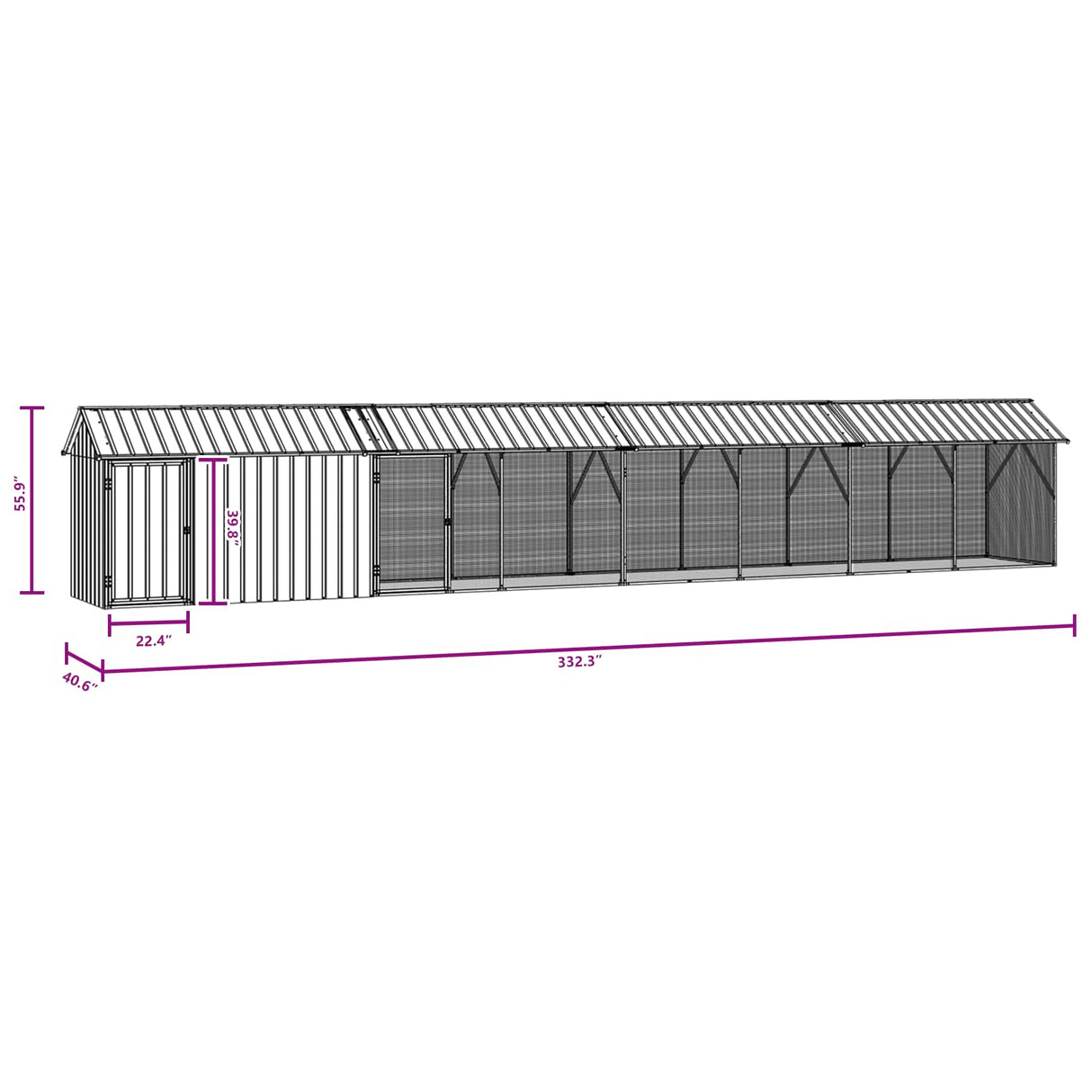 Bird Cage Anthracite 844 x 103 x 142 cm Galvanised Steel