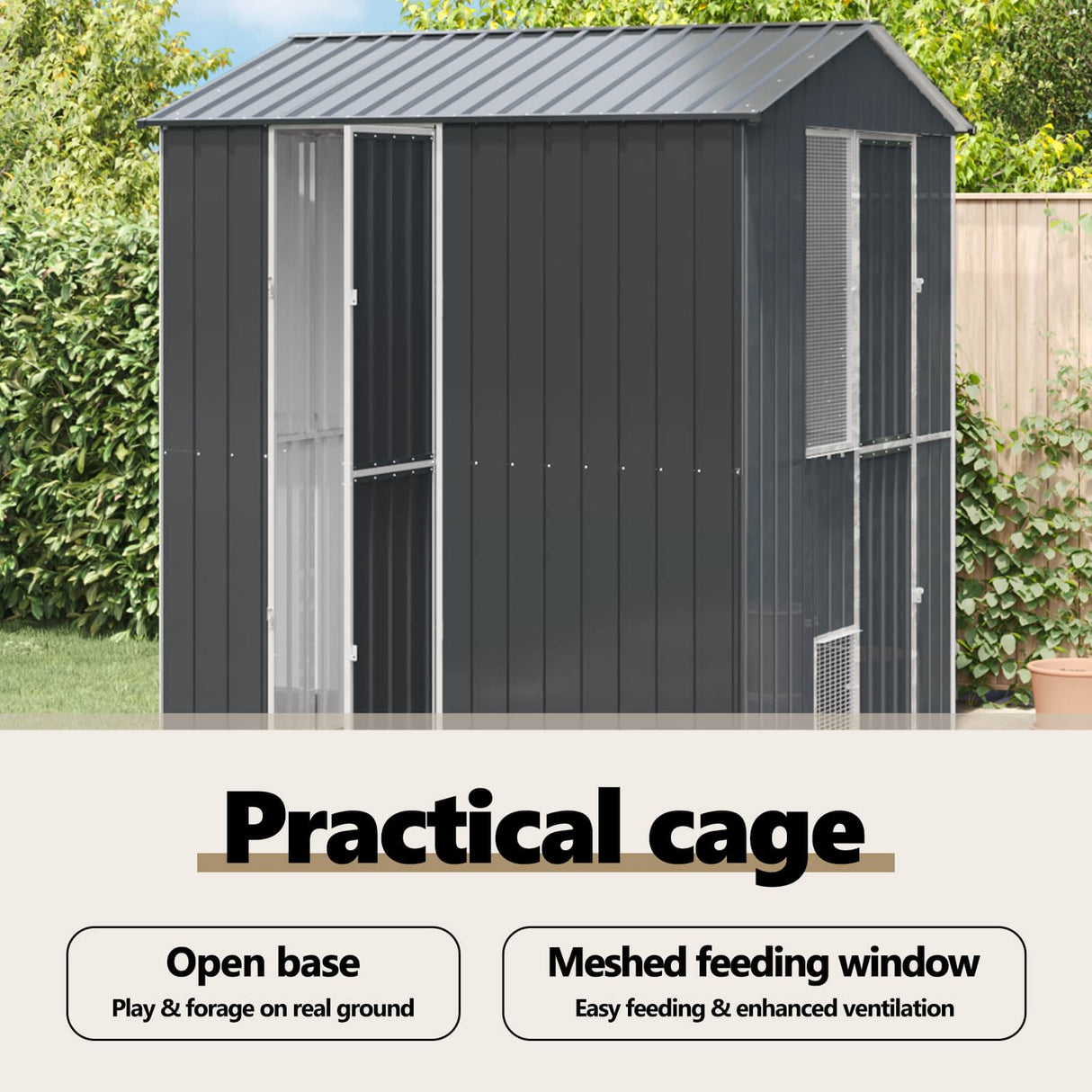 Bird Cage Anthracite 215 x 210 x 247 cm Galvanised Steel